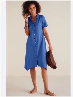 Soft Surroundings Danielle Button-Front Midi Dress